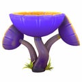 cartoon magical fantasy beautiful mushroom, 3d illustration, Royalty Free Stock Photo