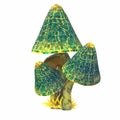 cartoon magical fantasy beautiful mushroom, 3d illustration, Royalty Free Stock Photo