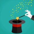 Cartoon Magicians hands holding a magic wand Royalty Free Stock Photo