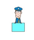 Cartoon Mailman with Advertisement Banner Vector Royalty Free Stock Photo