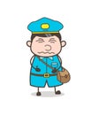 Cartoon Mailman Confounded Face Vector Expression Royalty Free Stock Photo