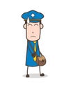 Cartoon Mailman Face with Cold Sweat Vector Royalty Free Stock Photo
