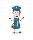 Cartoon Mailman Showing Empty Hands Vector Royalty Free Stock Photo