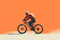 Cartoon male cyclists Royalty Free Stock Photo