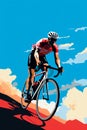 Cartoon male cyclists Royalty Free Stock Photo