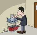 Cartoon about male office worker Royalty Free Stock Photo