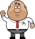 Cartoon Male Office Worker Frowning