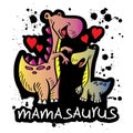 Cartoon Mamasaurus  for shirt design Royalty Free Stock Photo