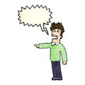 cartoon man accusing with speech bubble Royalty Free Stock Photo