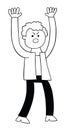 Cartoon man angry and shouting, vector illustration Royalty Free Stock Photo