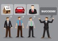 Cartoon man asking about success and everyone have different defination