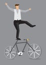 Bicycle Acrobat Vector Cartoon Illustration Royalty Free Stock Photo