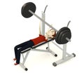 Cartoon man with benchpress