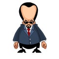 Cartoon man with a big head in a suit and sunglasses Royalty Free Stock Photo