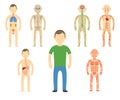 Cartoon man body anatomy. Royalty Free Stock Photo