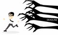 Cartoon a man chased deadline Royalty Free Stock Photo