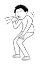 Cartoon man coughing, vector illustration Royalty Free Stock Photo