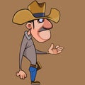 Cartoon man in a cowboy hat puzzled counts on fingers