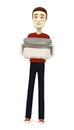 Cartoon man with creme box Royalty Free Stock Photo