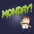 Cartoon man doesn't like monday Royalty Free Stock Photo