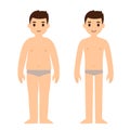 Cartoon man fat and slim Royalty Free Stock Photo