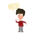 cartoon man giving peace sign with speech bubble Royalty Free Stock Photo