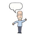 cartoon man issuing stern warning with speech bubble Royalty Free Stock Photo