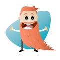 Cartoon man with long beard Royalty Free Stock Photo