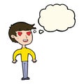 cartoon man in love with thought bubble Royalty Free Stock Photo