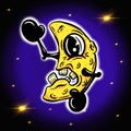 Cartoon Man in the Moon Lunar Character Very Funny Vector Illustration