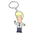 cartoon man with question with thought bubble