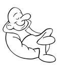 Cartoon man relaxing