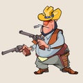 Cartoon man is a thug with guns