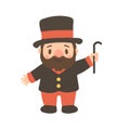 Cartoon Man with Top Hat and Cane Royalty Free Stock Photo
