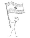 Cartoon of Man Waving Flag of Argentine Republic or Argentina Royalty Free Stock Photo