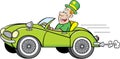 Cartoon man wearing a derby and driving a car. Royalty Free Stock Photo