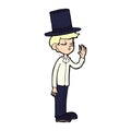 cartoon man wearing top hat Royalty Free Stock Photo
