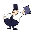 cartoon man wearing top hat Royalty Free Stock Photo