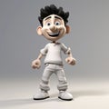 Chicano-inspired 3d Cartoon Character Monochromatic White Figures