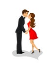 Cartoon Man and woman, romantic couple