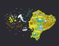 Cartoon Map of Ecuador