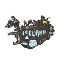 Iceland Map Illustration Royalty Free Stock Photo