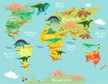 Cartoon map Illustration. Royalty Free Stock Photo