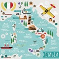 Cartoon Map of Italy