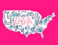 Cartoon Map of USA