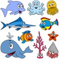 Cartoon Marine Animals Set [1]