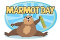 cartoon marmot groundhog day poster banner Generative AI