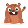 Cartoon marmot icon. Vector illustration of groundhog or chipmunk isolated.