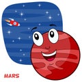 Cartoon Mars Planet Character