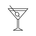 Cartoon Martini Icon Isolated On White Background